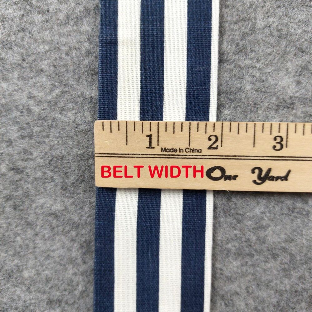 Entro Blue White Stripe Belted Midi Shirt Dress M Coastal Chic Pockets - Picture 11 of 16